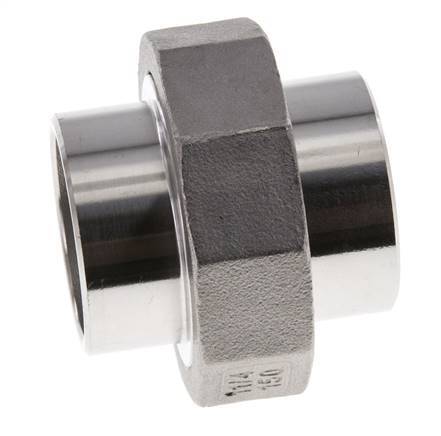 Gerader Verschraubungsstutzen 42,4mm Schweißende Edelstahl Flachdichtung PTFE 16bar (224.8psi)