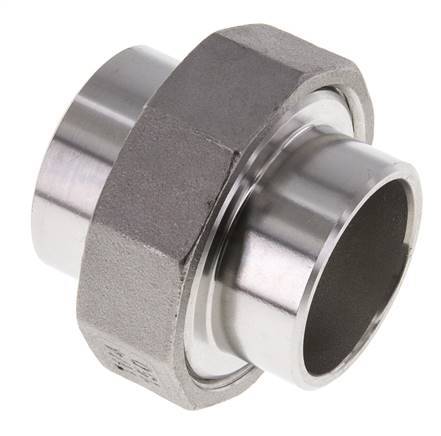 Gerader Verschraubungsstutzen 42,4mm Schweißende Edelstahl Flachdichtung PTFE 16bar (224.8psi)