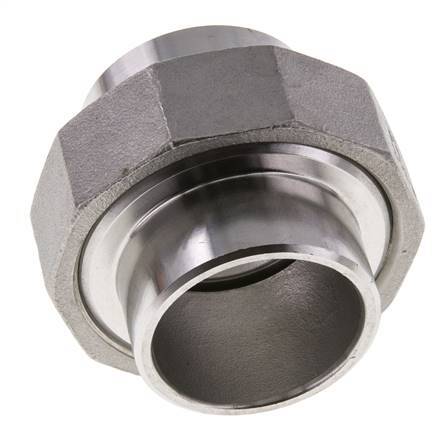 Gerader Verschraubungsstutzen 42,4mm Schweißende Edelstahl Flachdichtung PTFE 16bar (224.8psi)