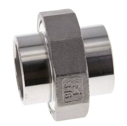 Gerader Verschraubungsstutzen 42,4mm Schweißende Edelstahl Flachdichtung PTFE 16bar (224.8psi)