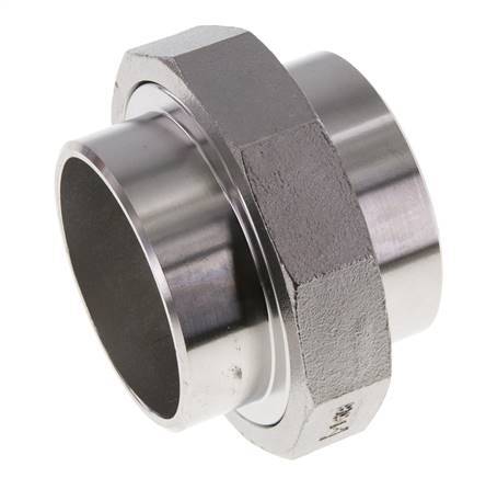 Gerader Verschraubungsstutzen 76,1mm Schweißende Edelstahl Flachdichtung PTFE 16bar (224.8psi)