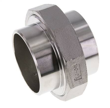 Gerader Verschraubungsstutzen 76,1mm Schweißende Edelstahl Flachdichtung PTFE 16bar (224.8psi)