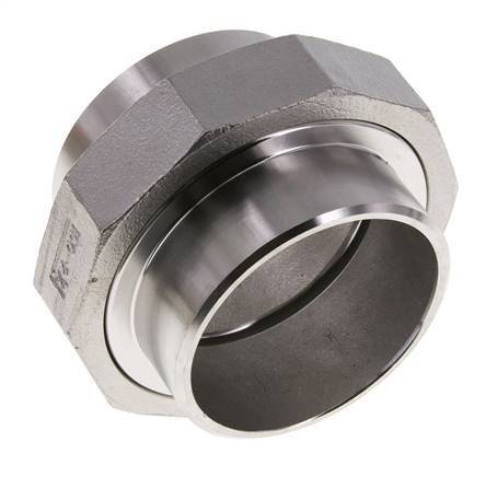 Gerader Verschraubungsstutzen 76,1mm Schweißende Edelstahl Flachdichtung PTFE 16bar (224.8psi)