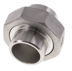 Gerader Verschraubungsstutzen 33,7mm Schweißende Edelstahl Flachdichtung PTFE 16bar (224,8psi)