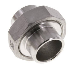 Gerader Verschraubungsstutzen 33,7mm Schweißende Edelstahl Flachdichtung PTFE 16bar (224,8psi)