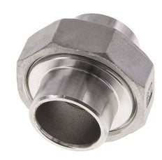 Gerader Verschraubungsstutzen 33,7mm Schweißende Edelstahl Flachdichtung PTFE 16bar (224,8psi)