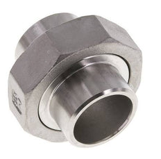 Gerader Verschraubungsstutzen 33,7mm Schweißende Edelstahl Flachdichtung PTFE 16bar (224,8psi)