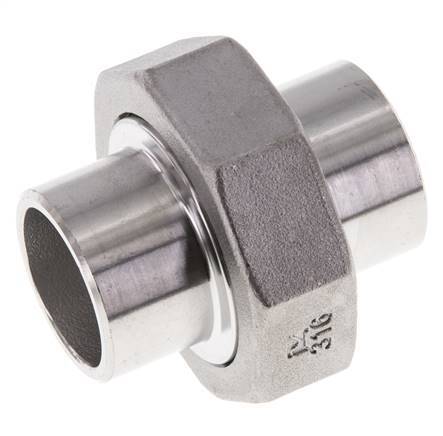 Gerader Verschraubungsstutzen 26,9mm Schweißende Edelstahl Flachdichtung PTFE 16bar (224.8psi)