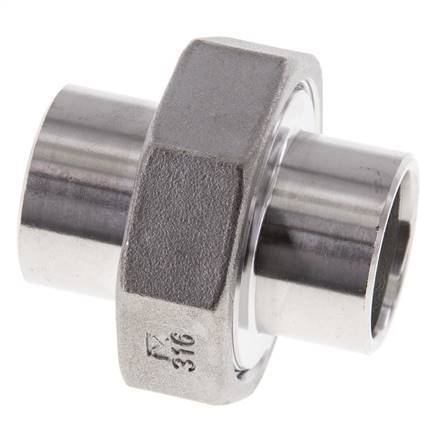 Gerader Verschraubungsstutzen 26,9mm Schweißende Edelstahl Flachdichtung PTFE 16bar (224.8psi)