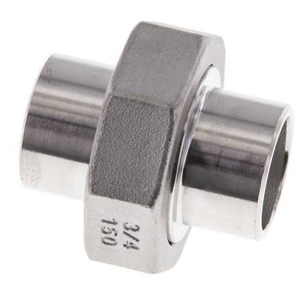 Gerader Verschraubungsstutzen 26,9mm Schweißende Edelstahl Flachdichtung PTFE 16bar (224.8psi)