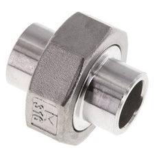 Gerader Verschraubungsstutzen 21,3mm Schweißende Edelstahl Flachdichtung PTFE 16bar (224.8psi)