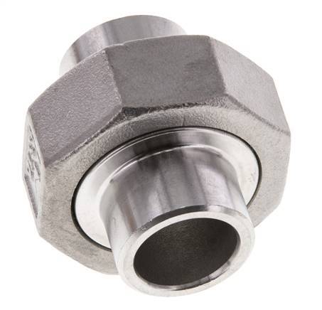 Gerader Verschraubungsstutzen 21,3mm Schweißende Edelstahl Flachdichtung PTFE 16bar (224.8psi)
