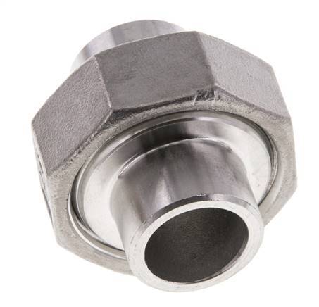 Gerader Verschraubungsstutzen 21,3mm Schweißende Edelstahl Flachdichtung PTFE 16bar (224.8psi)