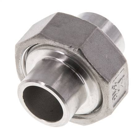 Gerader Verschraubungsstutzen 21,3mm Schweißende Edelstahl Flachdichtung PTFE 16bar (224.8psi)