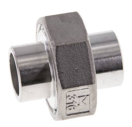 Gerader Verschraubungsstutzen 21,3mm Schweißende Edelstahl Flachdichtung PTFE 16bar (224.8psi)