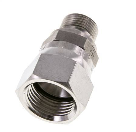 JIC Reduziernippel UNF 7/8''-14 Innengewinde x G3/8''-Außengewinde Verstellbar Edelstahl 210bar (2950.5psi)