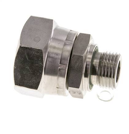 JIC Reduziernippel UN 1-5/16''-12 Innengewinde x G1/2''-Außengewinde einstellbar Edelstahl 170bar (2388.5psi)
