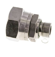 JIC Reduziernippel UN 1-5/16''-12 Innengewinde x G1/2''-Außengewinde einstellbar Edelstahl 170bar (2388.5psi)