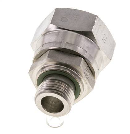 JIC Reduziernippel UN 1-5/16''-12 Innengewinde x G1/2''-Außengewinde einstellbar Edelstahl 170bar (2388.5psi)