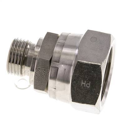 JIC Reduziernippel UN 1-5/16''-12 Innengewinde x G1/2''-Außengewinde einstellbar Edelstahl 170bar (2388.5psi)