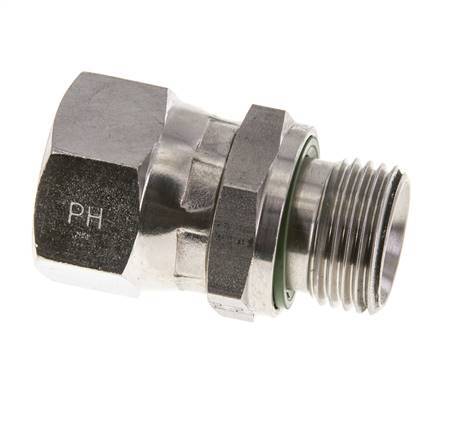 JIC Reduziernippel UNF 7/8''-14 Innengewinde x G1/2''-Außengewinde Einstellbar Edelstahl 210bar (2950.5psi)