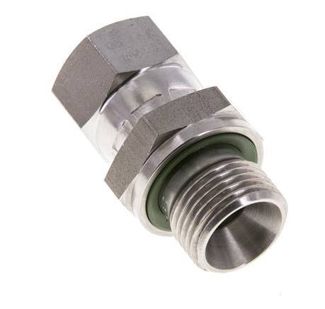 JIC Reduziernippel UNF 9/16''-18 Innengewinde x G3/8''-Außengewinde Verstellbar Edelstahl 275bar (3863.75psi)