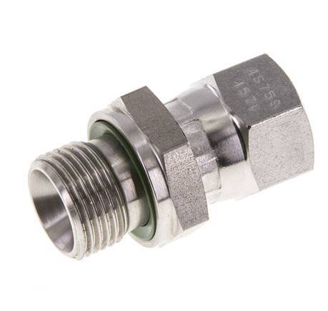 JIC Reduziernippel UNF 9/16''-18 Innengewinde x G3/8''-Außengewinde Verstellbar Edelstahl 275bar (3863.75psi)