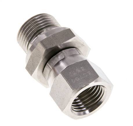 JIC Reduziernippel UNF 9/16''-18 Innengewinde x G3/8''-Außengewinde Verstellbar Edelstahl 275bar (3863.75psi)