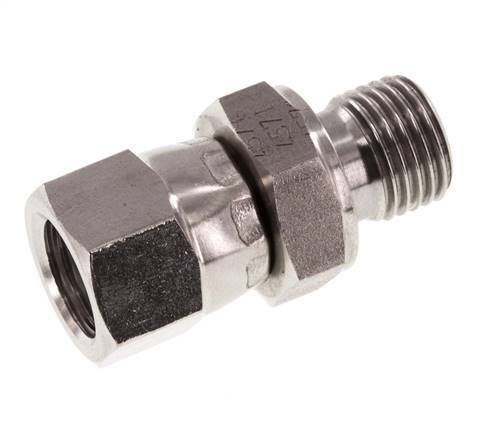 JIC Reduziernippel UNF 1/2''-20 Innengewinde x G1/4'' Außengewinde Verstellbar Edelstahl 275bar (3863.75psi)