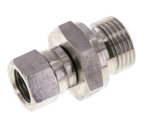 JIC Reducing Nipple UNF 9/16''-18 Female x G1/2'' Male Adjustable Stainless Steel 275bar (3863.75psi)