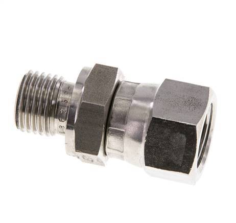JIC Reduziernippel UNF 9/16''-18 Innengewinde x G1/4''-Außengewinde Einstellbar Edelstahl 275bar (3863.75psi)