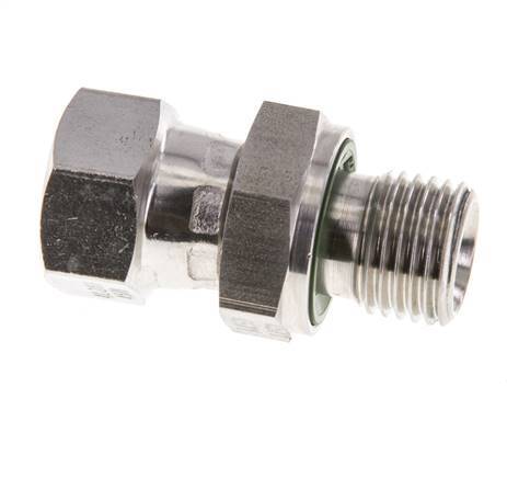 JIC Reducing Nipple UNF 7/16''-20 Female x G1/4'' Male Adjustable Stainless Steel 310bar (4355.5psi)
