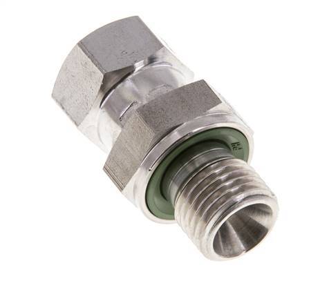 JIC Reduziernippel UNF 7/16''-20 Innengewinde x G1/4'' Außengewinde Einstellbar Edelstahl 310bar (4355.5psi)
