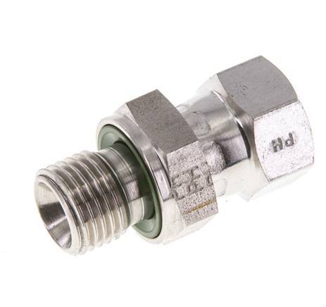 JIC Reduziernippel UNF 7/16''-20 Innengewinde x G1/4'' Außengewinde Einstellbar Edelstahl 310bar (4355.5psi)