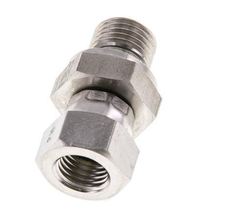 JIC Reduziernippel UNF 7/16''-20 Innengewinde x G1/4'' Außengewinde Einstellbar Edelstahl 310bar (4355.5psi)