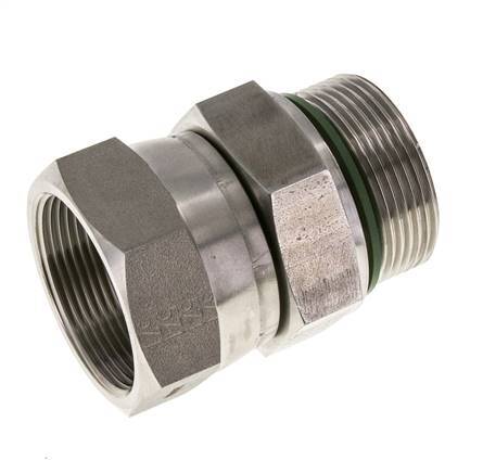 JIC-Reduziernippel UN 1-7/8''-12 Innengewinde x G1 1/2''-Außengewinde einstellbar Edelstahl 105bar (1475.25psi)