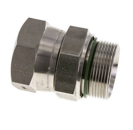 JIC-Reduziernippel UN 1-7/8''-12 Innengewinde x G1 1/2''-Außengewinde einstellbar Edelstahl 105bar (1475.25psi)