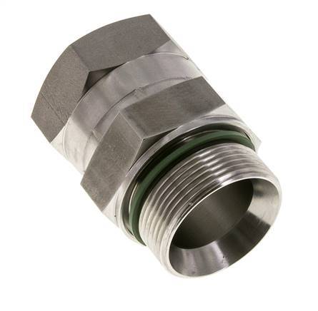 JIC-Reduziernippel UN 1-7/8''-12 Innengewinde x G1 1/2''-Außengewinde einstellbar Edelstahl 105bar (1475.25psi)