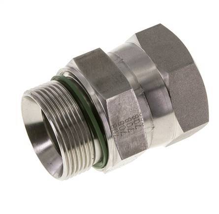 JIC-Reduziernippel UN 1-7/8''-12 Innengewinde x G1 1/2''-Außengewinde einstellbar Edelstahl 105bar (1475.25psi)