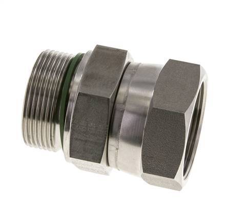 JIC-Reduziernippel UN 1-7/8''-12 Innengewinde x G1 1/2''-Außengewinde einstellbar Edelstahl 105bar (1475.25psi)