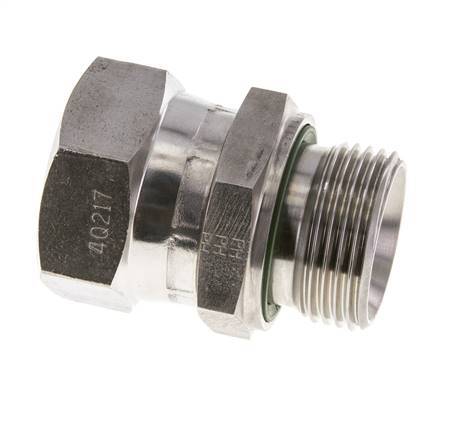 JIC Reduziernippel UN 1-5/16''-12 Innengewinde x G1'' Außengewinde einstellbar Edelstahl 170bar (2388.5psi)
