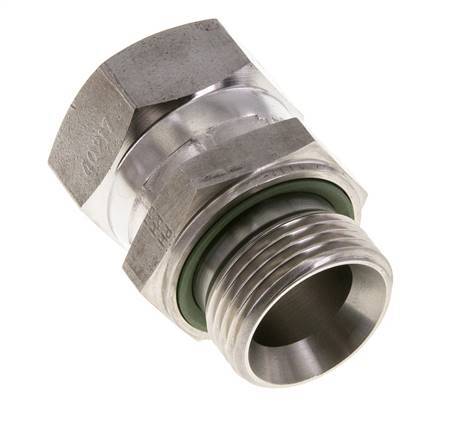JIC Reduziernippel UN 1-5/16''-12 Innengewinde x G1'' Außengewinde einstellbar Edelstahl 170bar (2388.5psi)