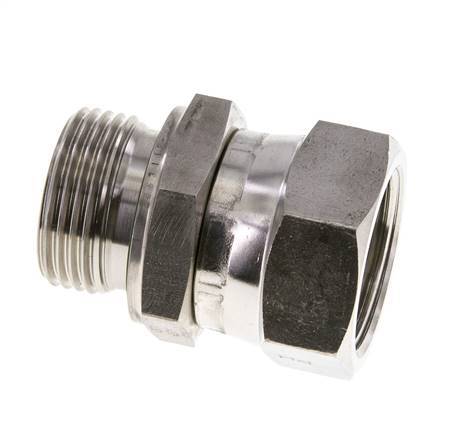JIC Reduziernippel UN 1-5/16''-12 Innengewinde x G1'' Außengewinde einstellbar Edelstahl 170bar (2388.5psi)