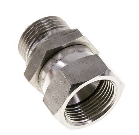 JIC Reduziernippel UN 1-5/16''-12 Innengewinde x G1'' Außengewinde einstellbar Edelstahl 170bar (2388.5psi)