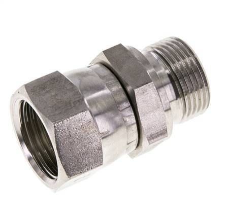 JIC-Reduziernippel UN 1-1/16''-12 Innengewinde x G3/4''-Außengewinde einstellbar Edelstahl 210bar (2950.5psi)