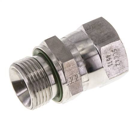JIC-Reduziernippel UN 1-1/16''-12 Innengewinde x G3/4''-Außengewinde einstellbar Edelstahl 210bar (2950.5psi)