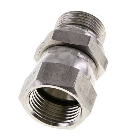 JIC-Reduziernippel UN 1-1/16''-12 Innengewinde x G3/4''-Außengewinde einstellbar Edelstahl 210bar (2950.5psi)