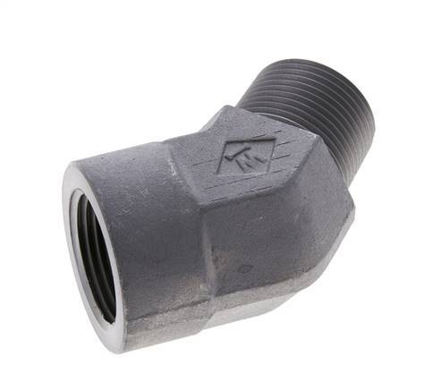 45deg Angled Fitting 1'' NPT Male x Female Steel 140bar (1967.0psi)