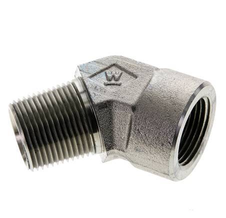 45° abgewinkeltes Anschlussstück 3/4'' NPT Außengewinde x Innengewinde Stahl 170bar (2388,5psi)