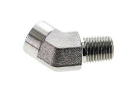 45deg Angled Fitting 1/4'' NPT Male x Female Steel 275bar (3863.75psi)